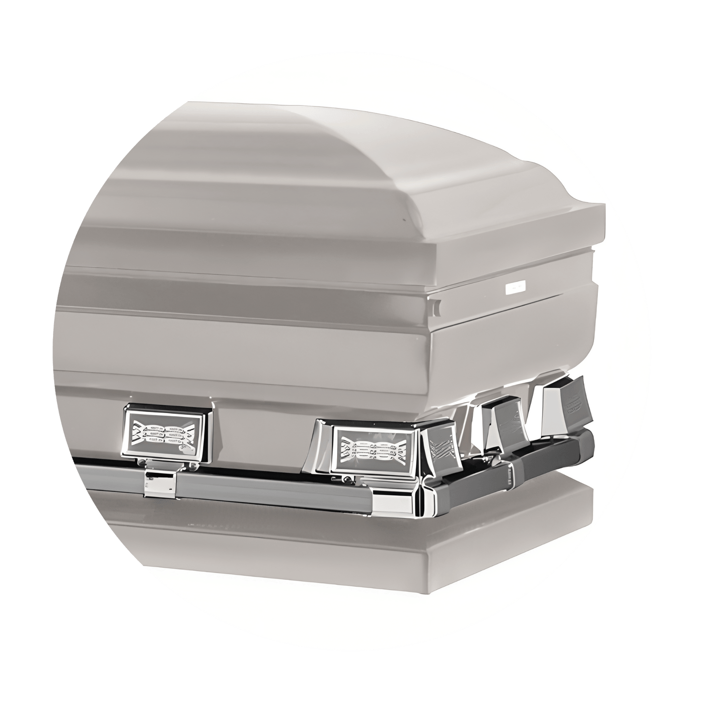 Commander XXL 40 & 44-inch | Silver Steel Oversize Casket with White Interior