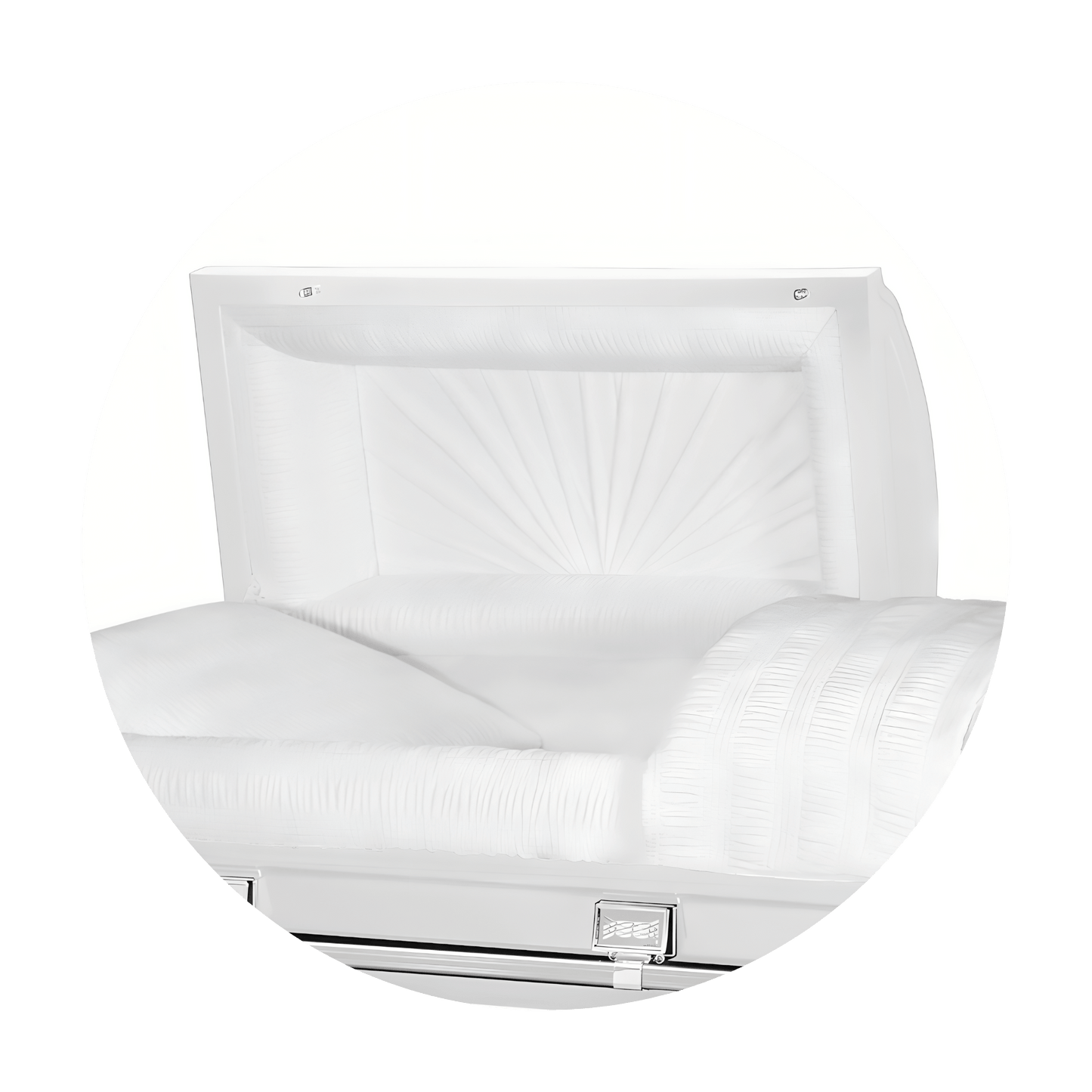 Commander XXL 40 & 44-inch | White and Silver Steel Oversize Casket with White Interior