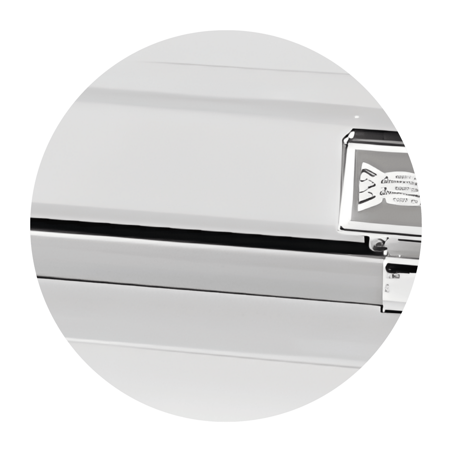 Commander XXL 40 & 44-inch | White and Silver Steel Oversize Casket with White Interior