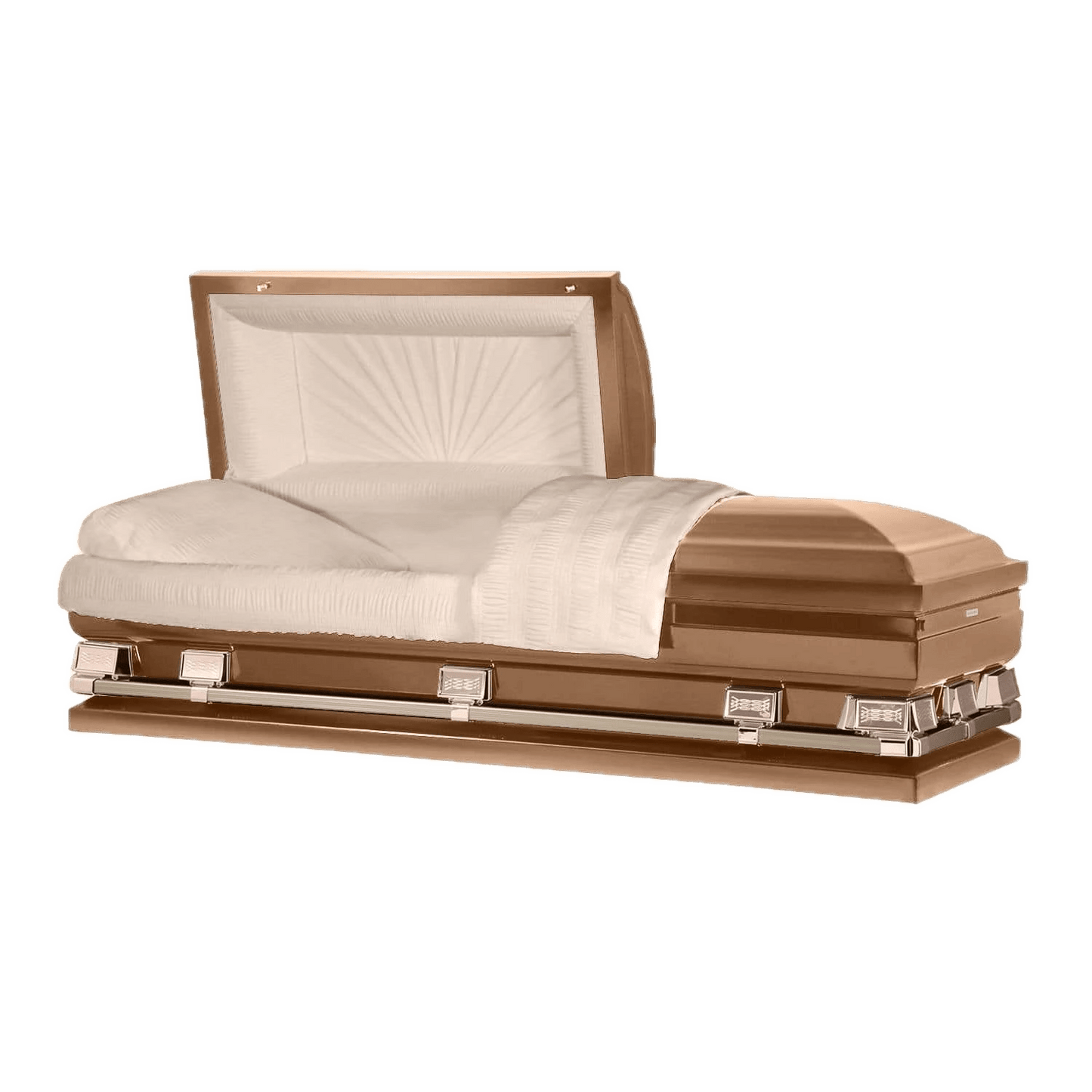 Atlas XL | Copper Steel Oversize Casket with Rosetan Interior