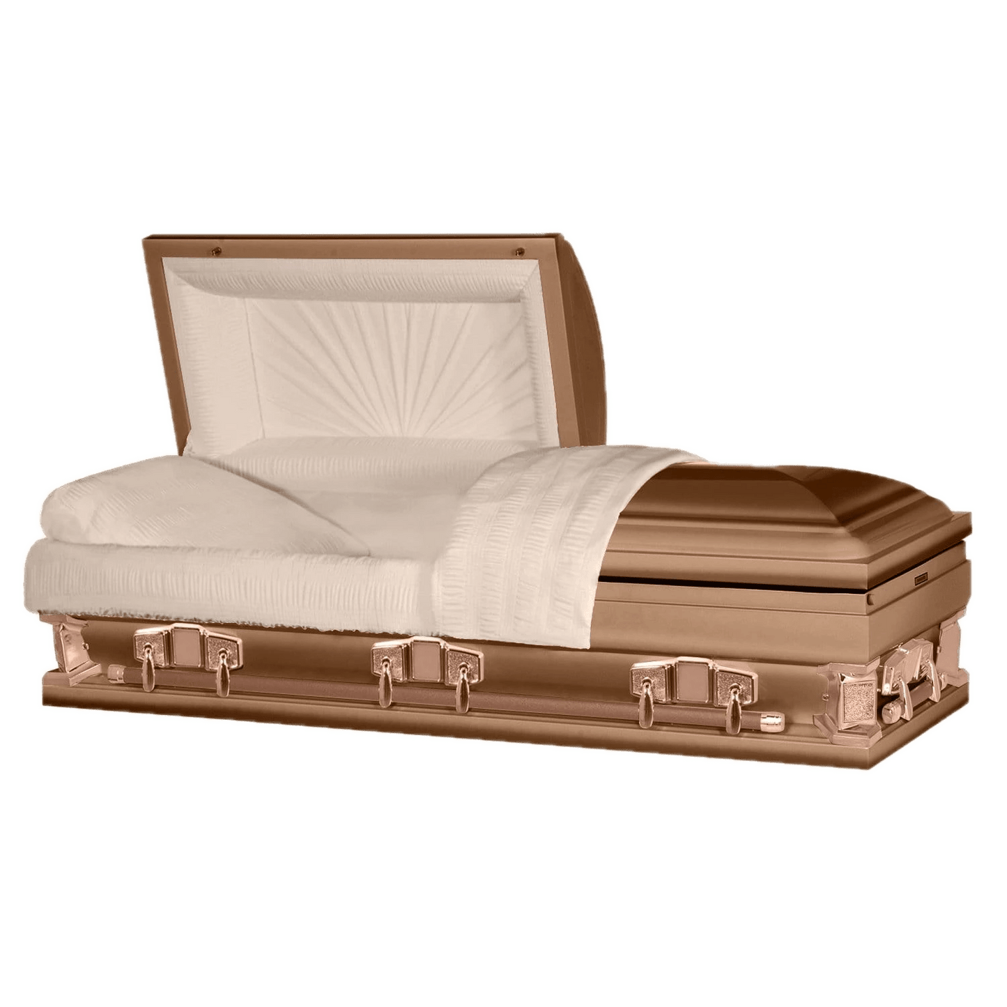 Jupiter XL | Copper Steel Oversize Casket with Rosetan Interior | 28", 29", 33", 36"