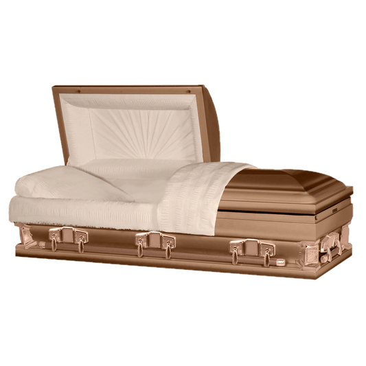 Jupiter XL | Copper Steel Oversize Casket with Rosetan Interior | 28", 29", 33", 36"