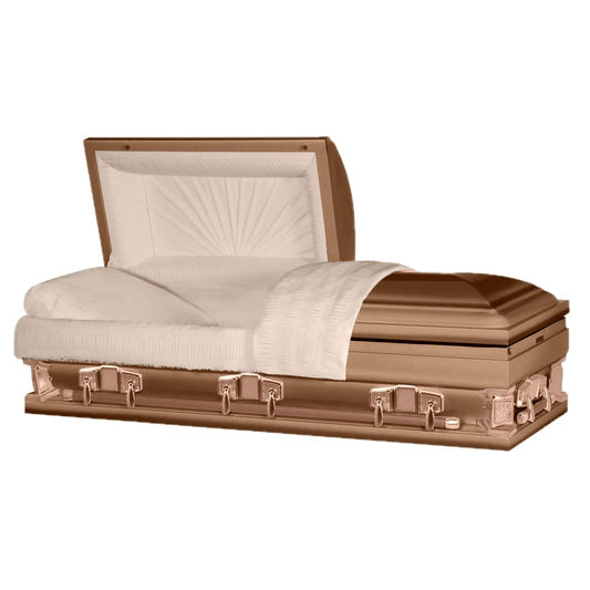 Everest Extra Long 7'2" | Copper Steel Oversize Casket with Rosetan Interior | 28", 33"