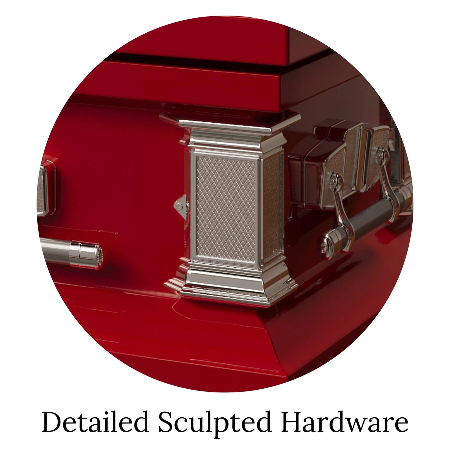 Satin Series | Red Steel Casket with White Interior