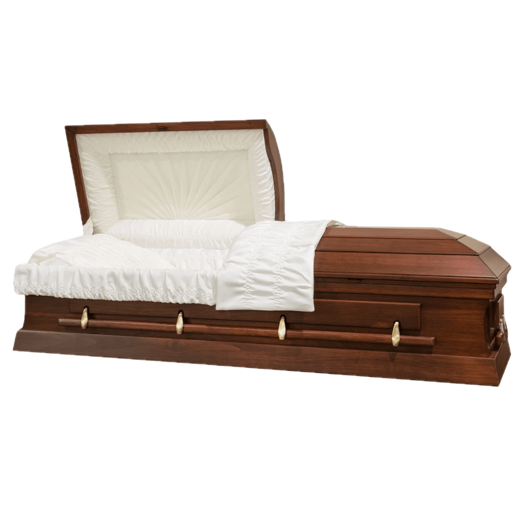 Essex (Poplar) | Poplar Wood Casket with Satin Cherry Finish