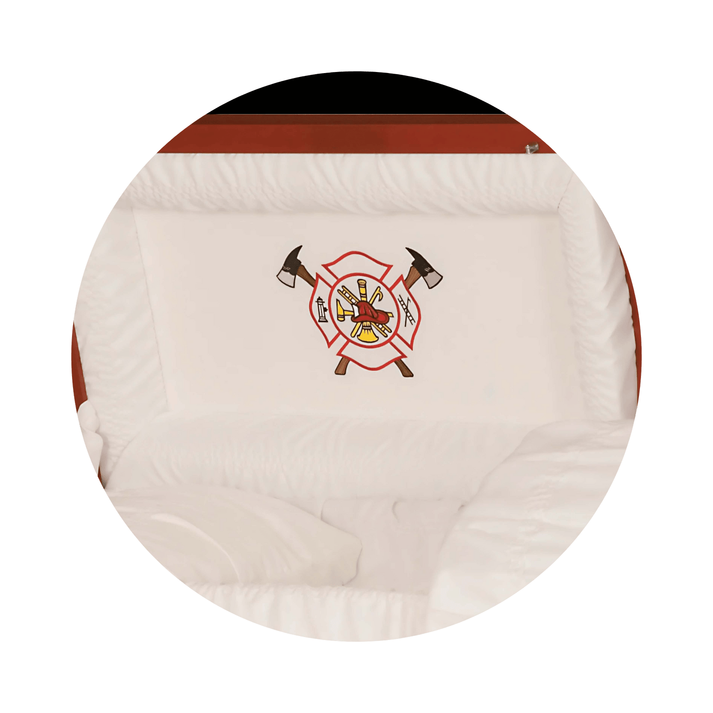 Firefighter | Red Steel Casket with White Interior