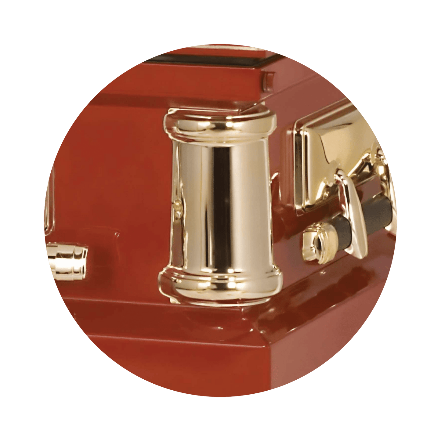 Firefighter | Red Steel Casket with White Interior