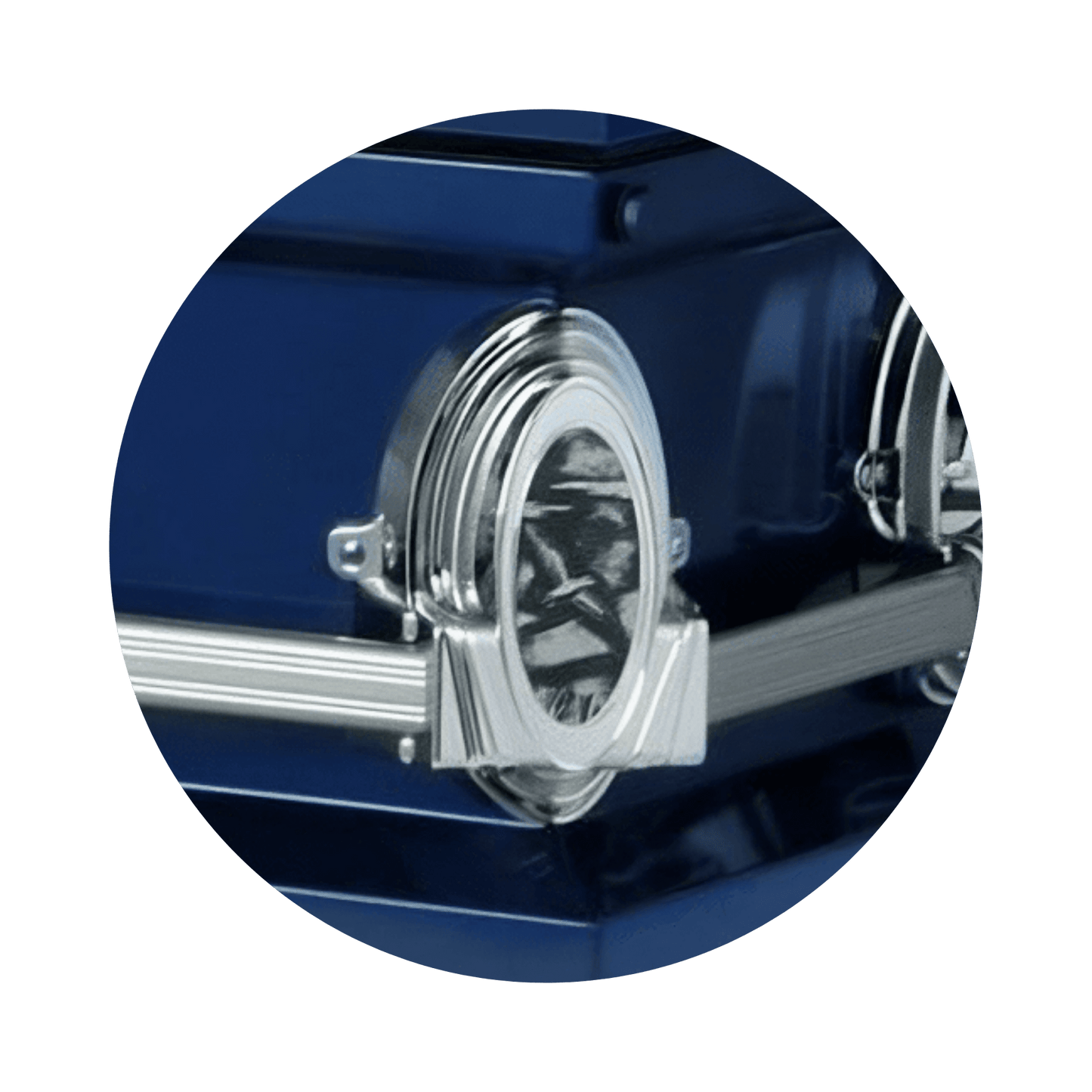 Going Home | Dark Blue Steel Casket with Light Blue Interior