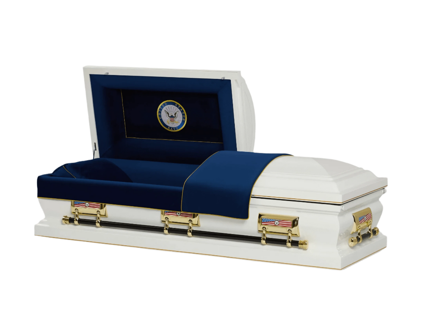 Navy Veteran White | Navy White Steel Casket with White Interior