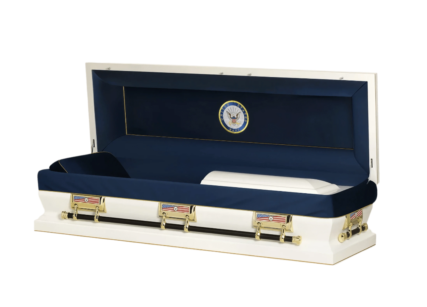 Navy Veteran White | Navy White Steel Casket with White Interior