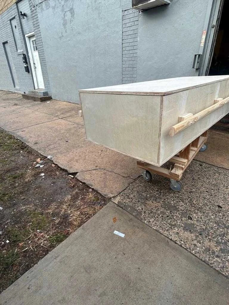 Custom All-Wood Pine Box Casket
