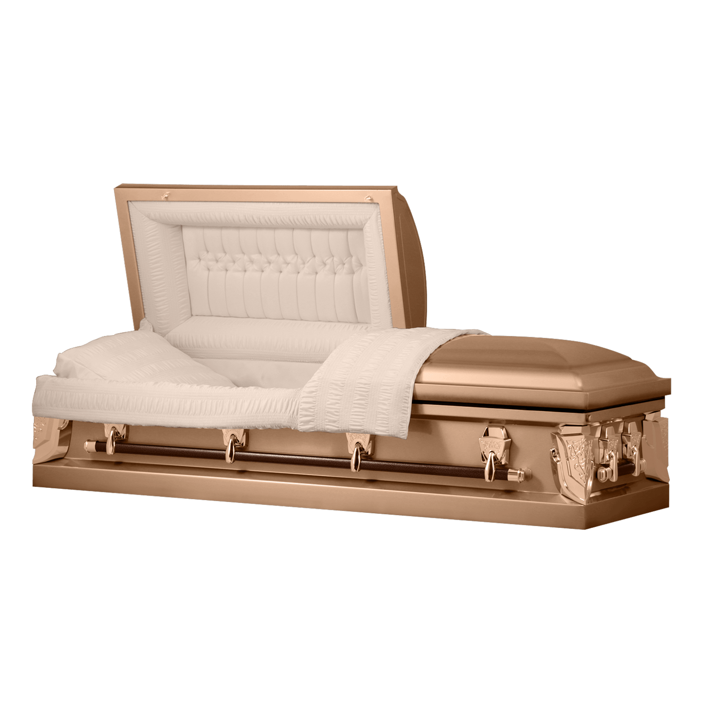 Cambridge Series | Copper Steel Casket with Rosetan Velvet Interior