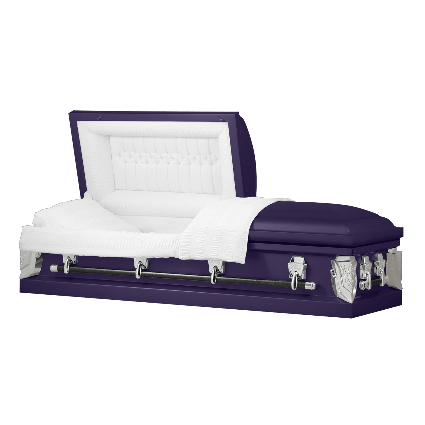 Cambridge Series | Purple Steel Casket with White Velvet Interior