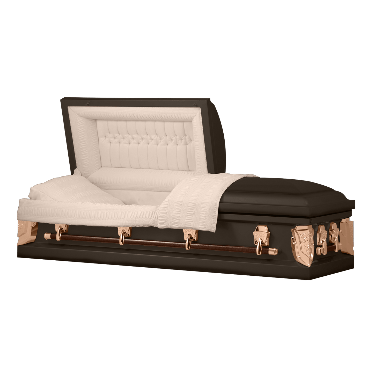 Cambridge Series | Bronze Steel Casket with Rosetan Velvet Interior