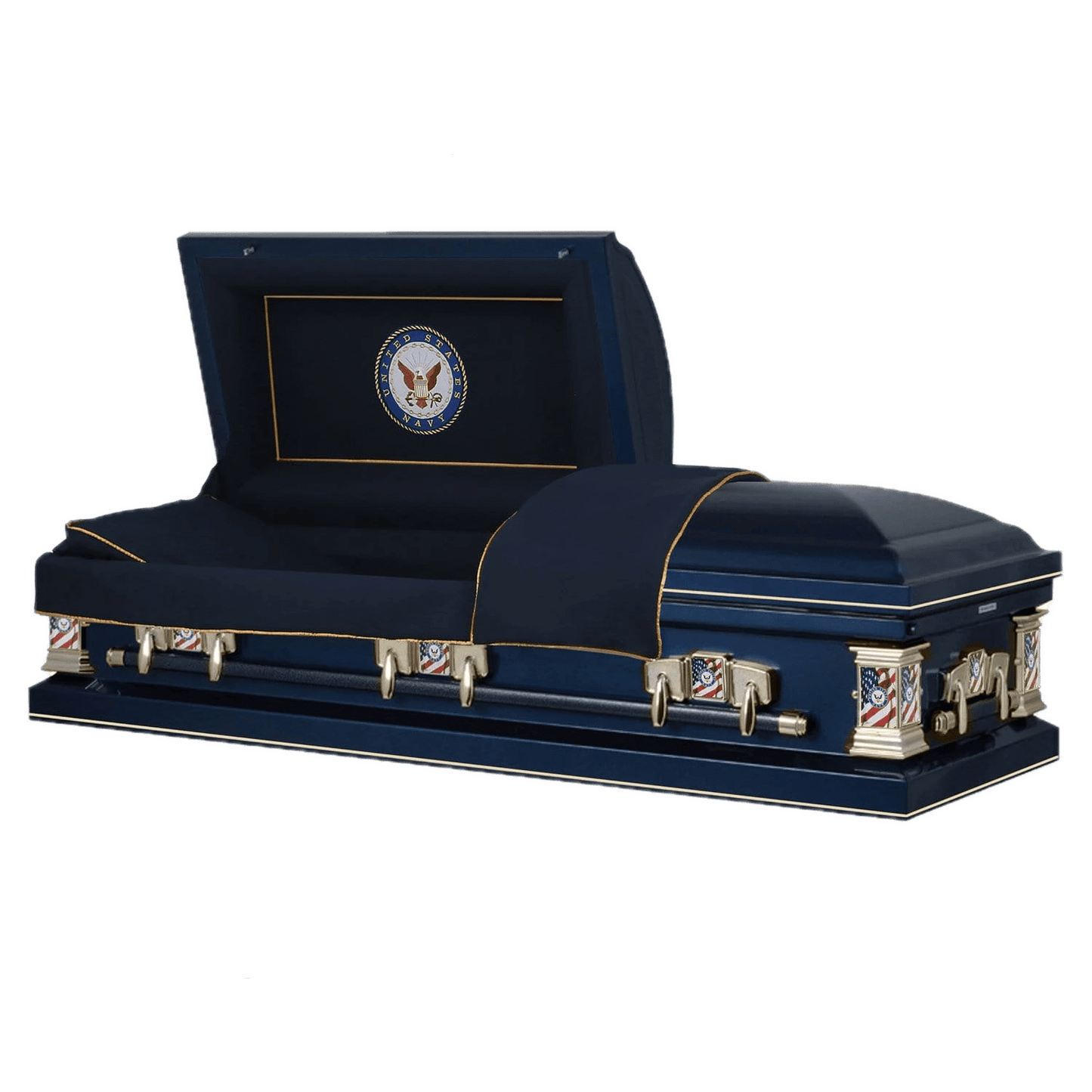 Veteran Select | Navy Dark Blue Steel Casket with Dark Blue Interior