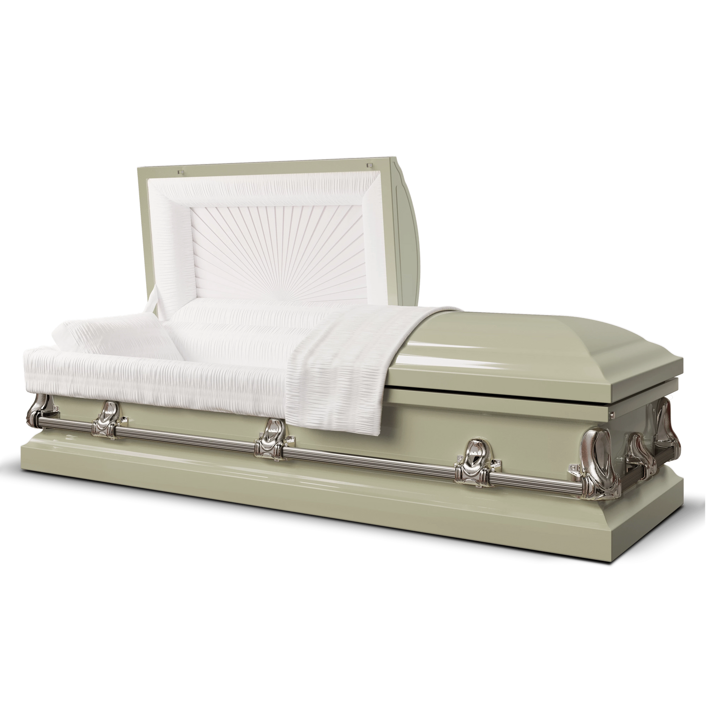 Orion Series | Almond Steel Casket with White Interior