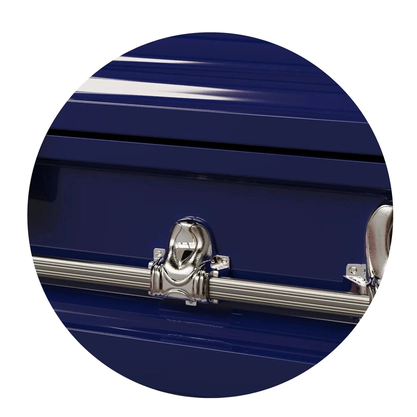 Orion Series | Dark Blue Casket with Light Blue Interior