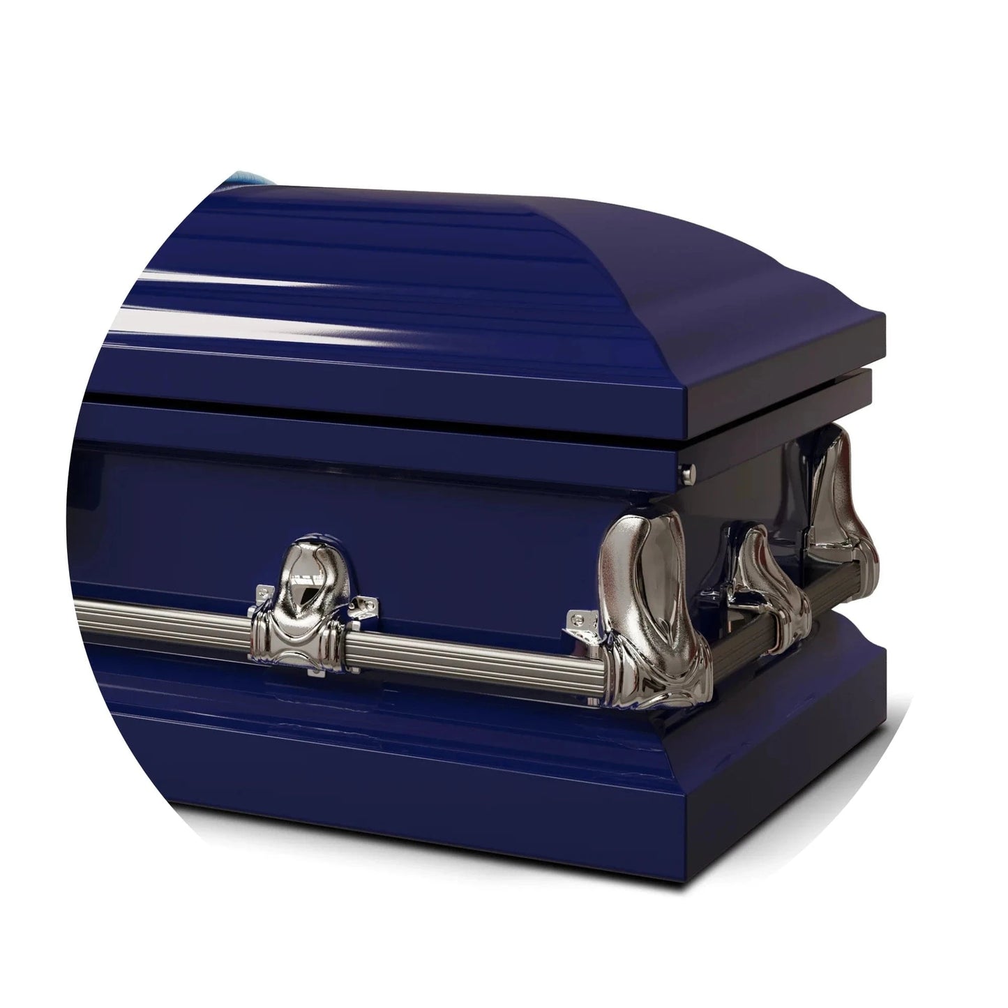 Orion Series | Dark Blue Casket with Light Blue Interior