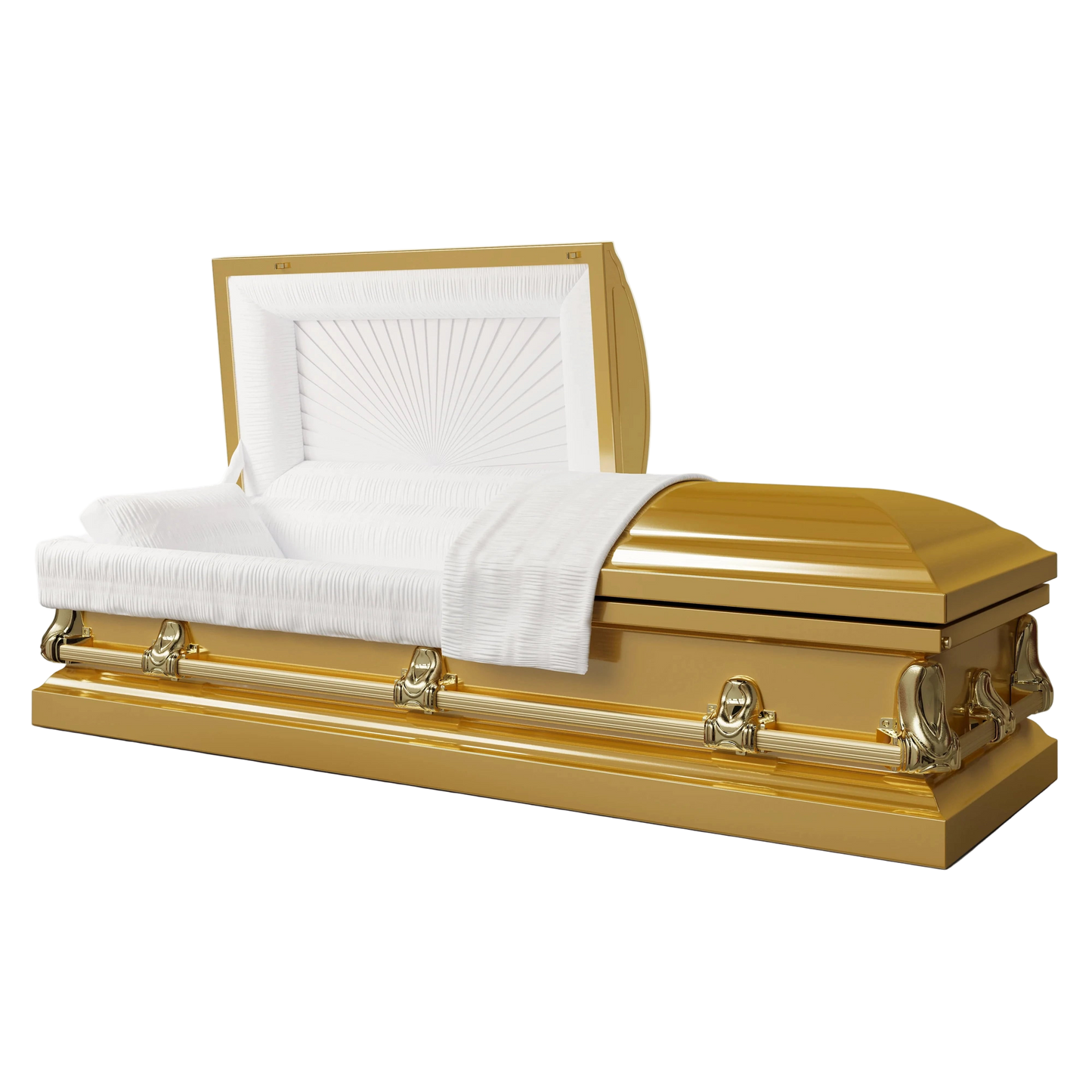 Orion Series | Gold Steel Casket with White Interior
