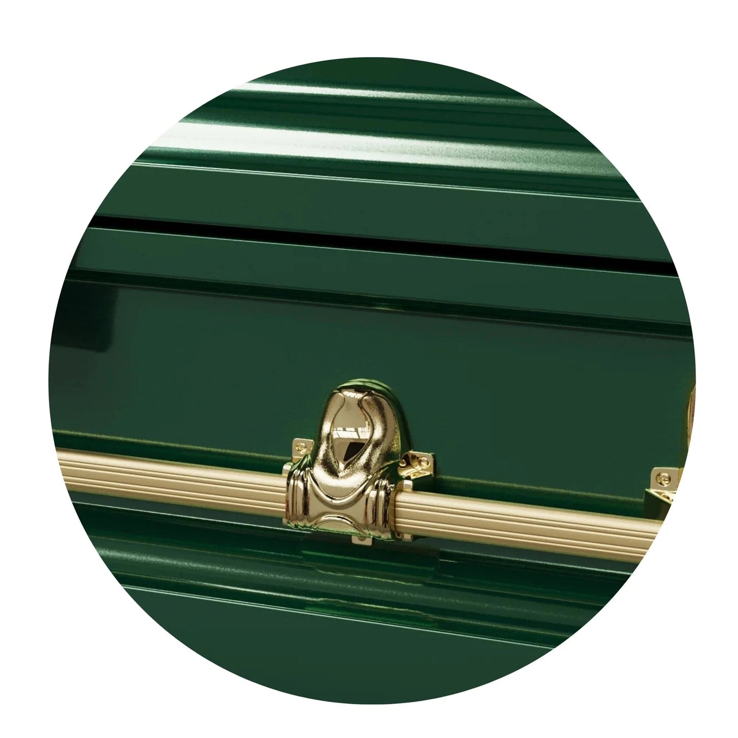 Orion Series | Green Steel Burial Casket with White Interior
