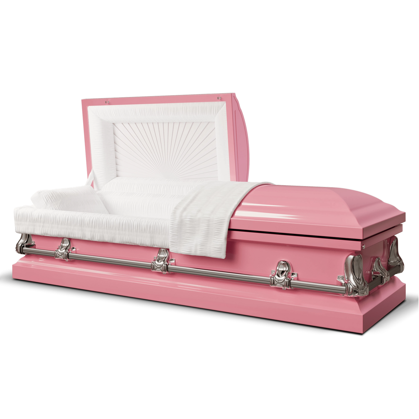 Orion Series (18 gauge) | Hot Pink Steel Casket with White Interior