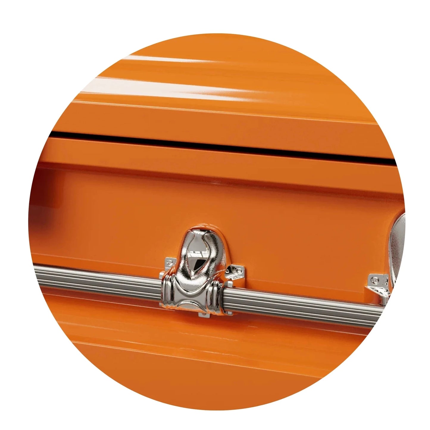 Orion Series | Orange Steel Casket with White Interior