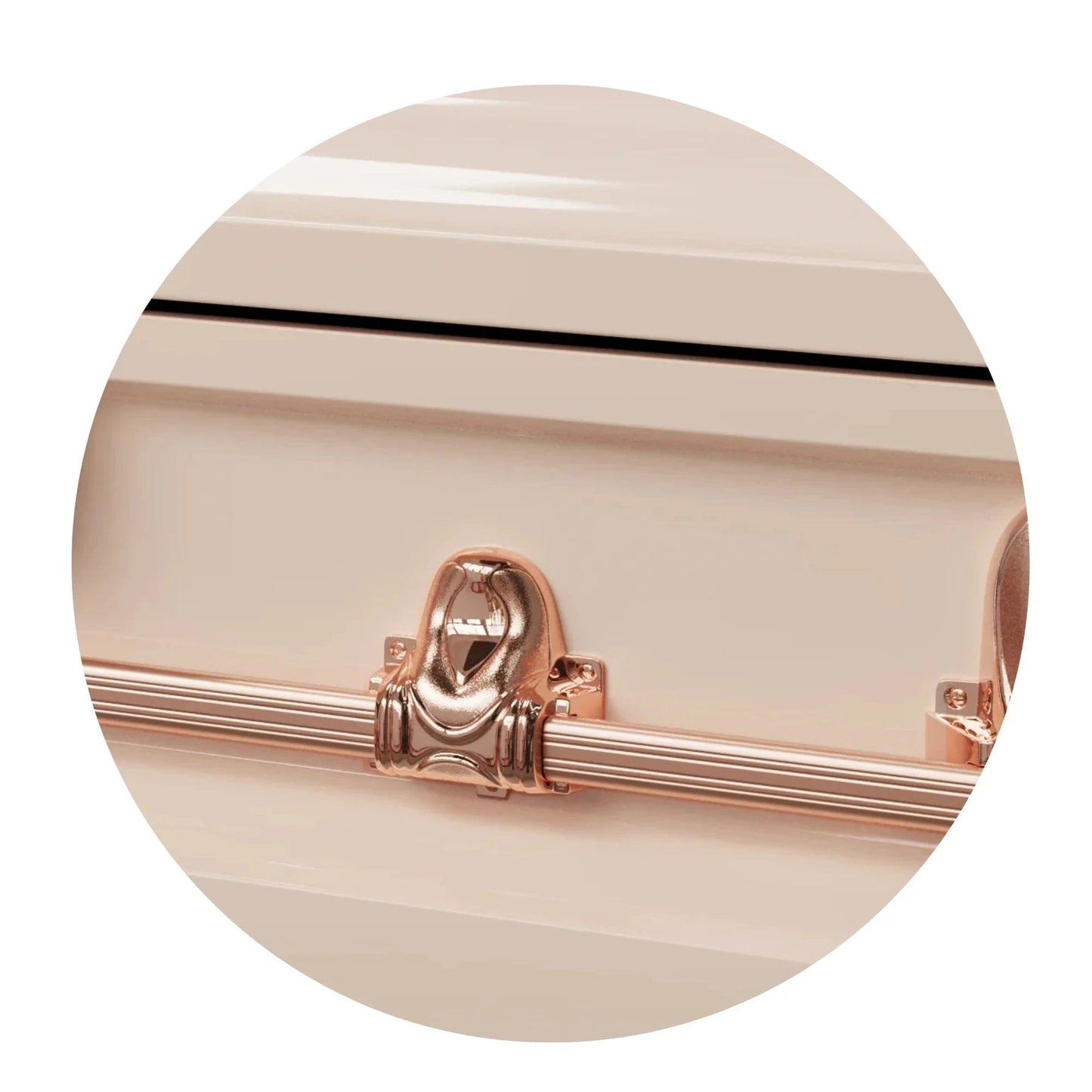 Orion Series | Pink & Rose Gold Steel Casket with White Interior