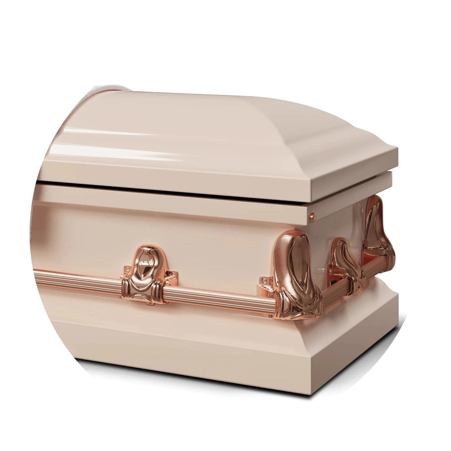 Orion Series | Pink & Rose Gold Steel Casket with White Interior