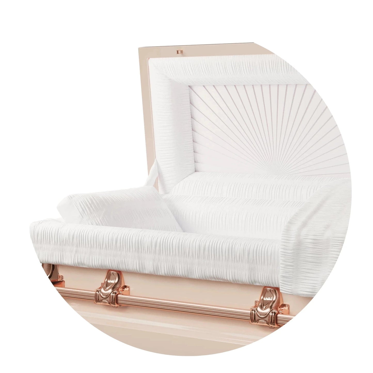 Orion Series | Pink & Rose Gold Steel Casket with White Interior