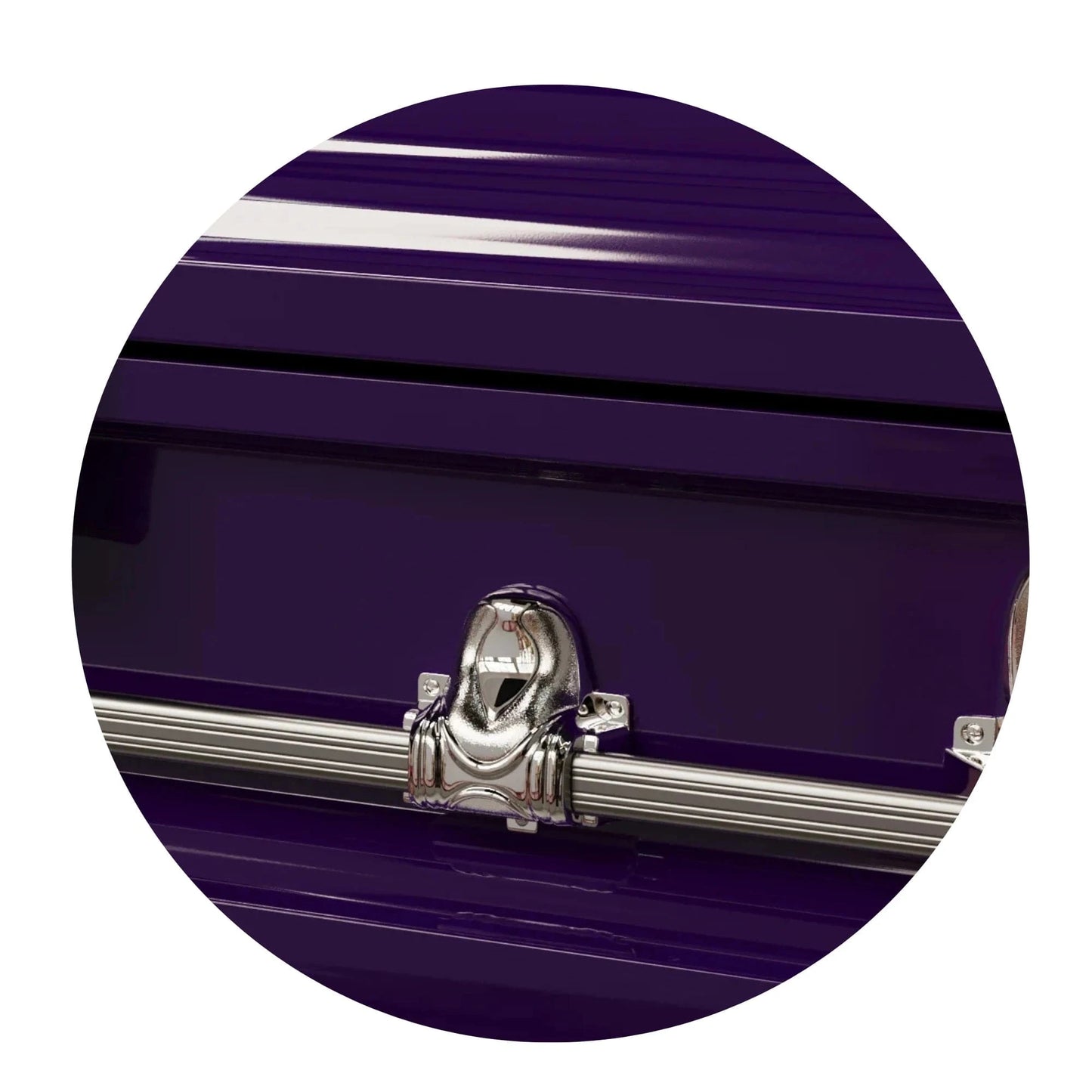 Orion Series | Royal Purple Steel Casket with White Interior