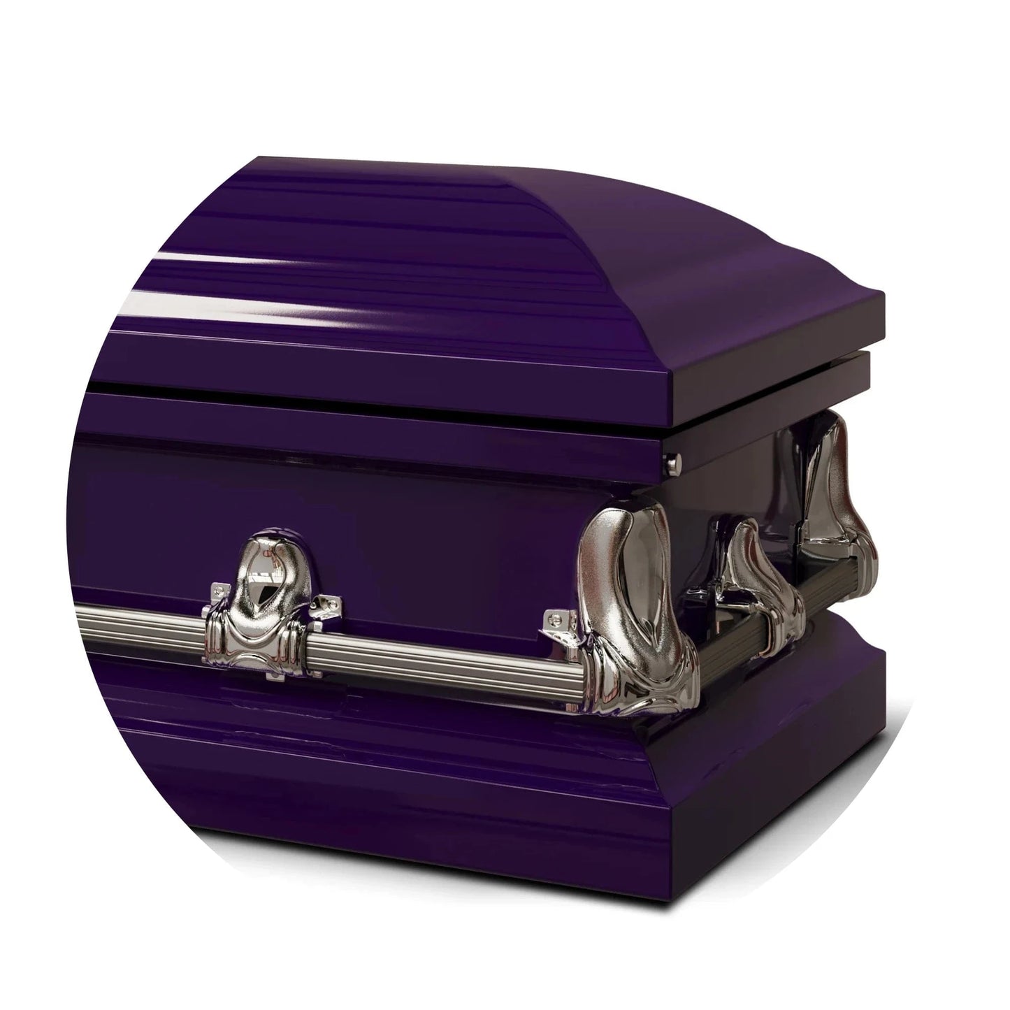 Orion Series | Royal Purple Steel Casket with White Interior
