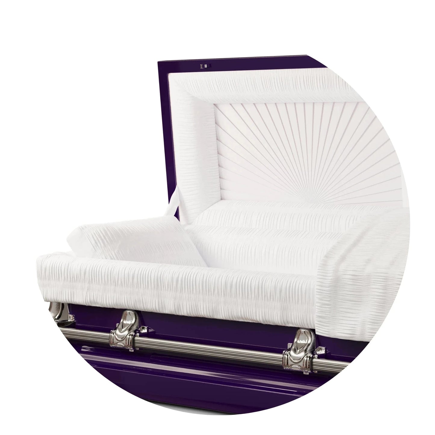Orion Series | Royal Purple Steel Casket with White Interior