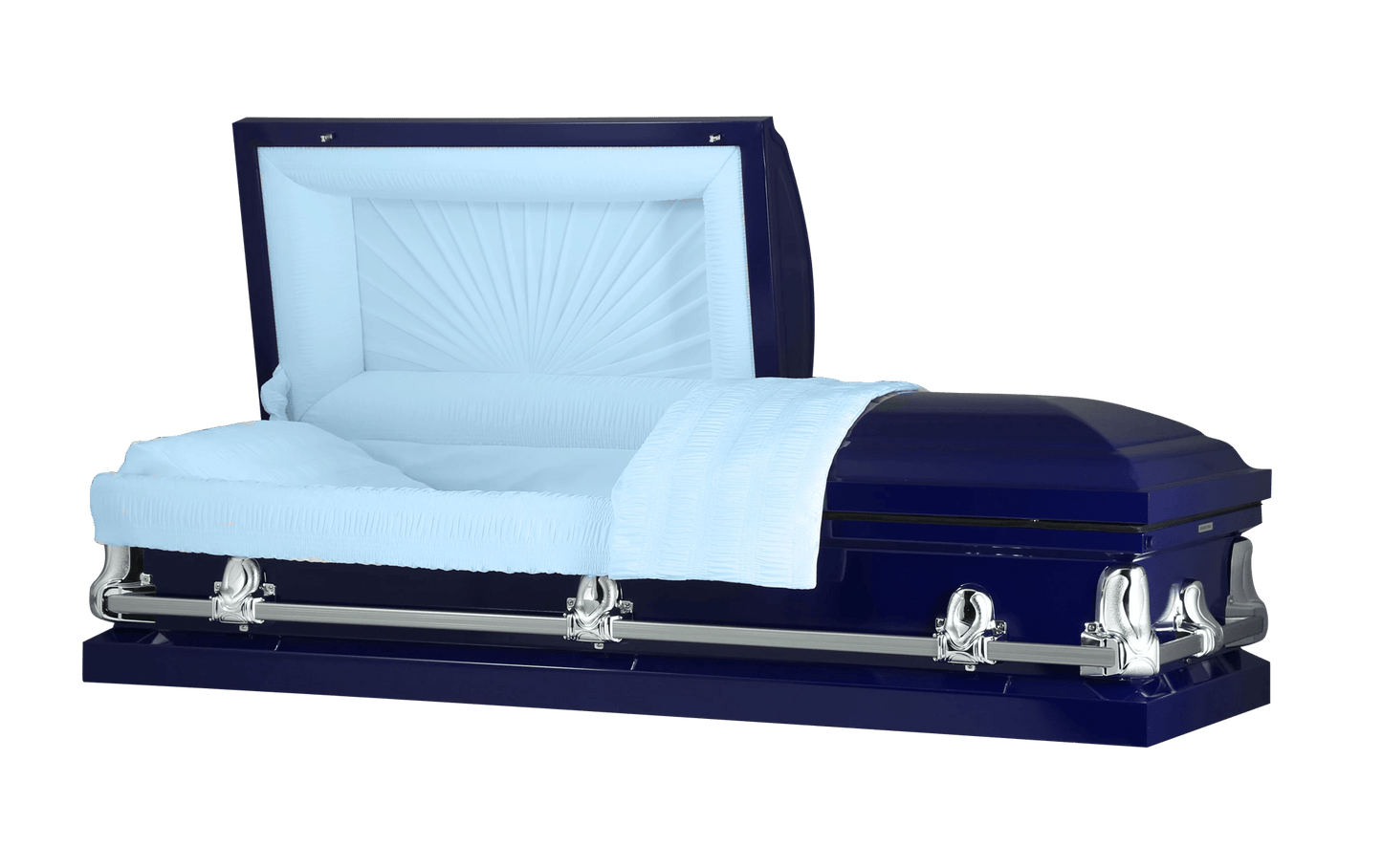 Orion Series | Dark Blue Casket with Light Blue Interior