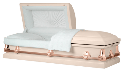 Orion Series | Pink & Rose Gold Steel Casket with White Interior