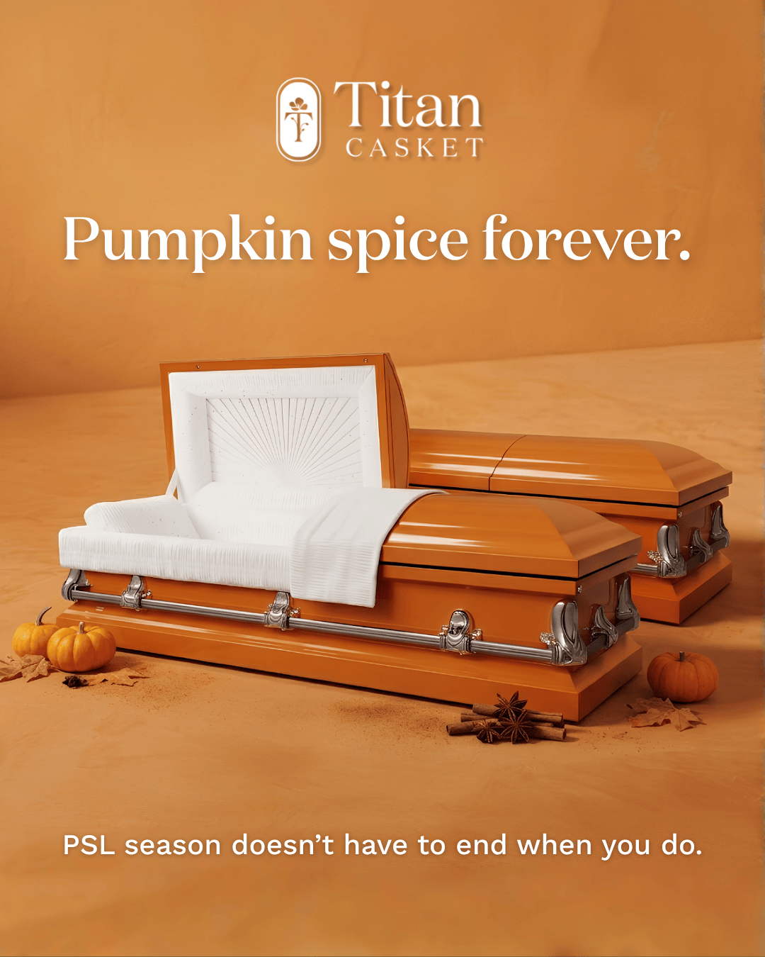 Pumpkin Spice Casket from Titan - Buy for $1,599 – Titan Casket