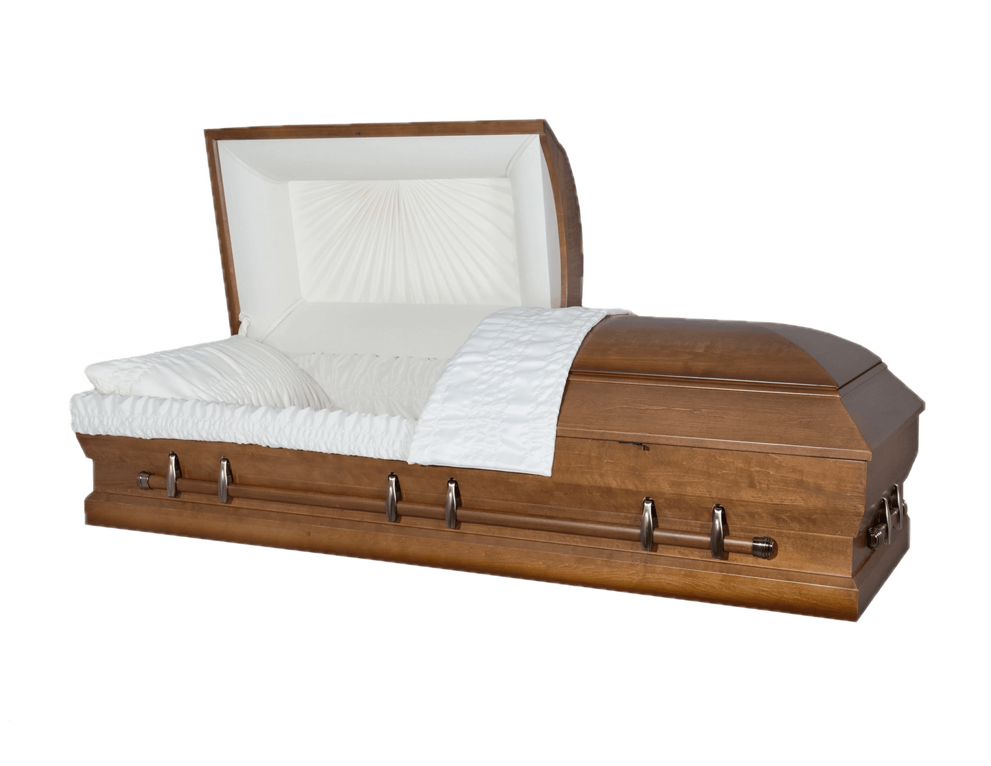Poplar XL (Poplar) (26") | Poplar Wood Oversize Casket with Rosetan Interior and Walnut Satin Stain | 26"