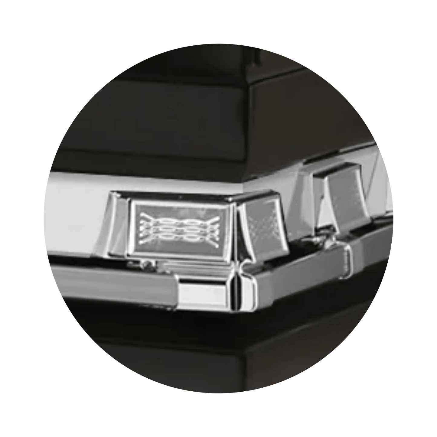 Reflections XL | Black Steel Oversize Casket with White Interior