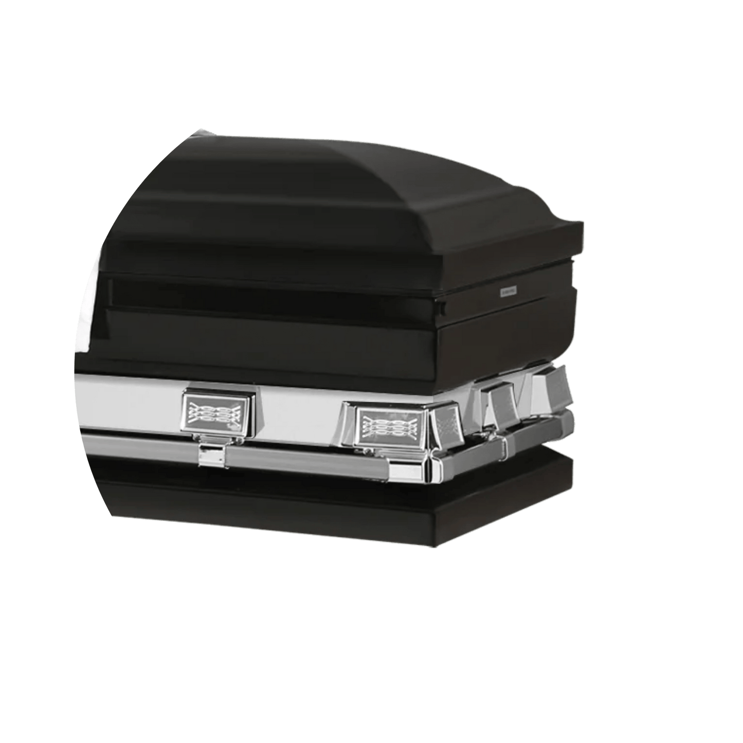 Reflections XL | Black Steel Oversize Casket with White Interior