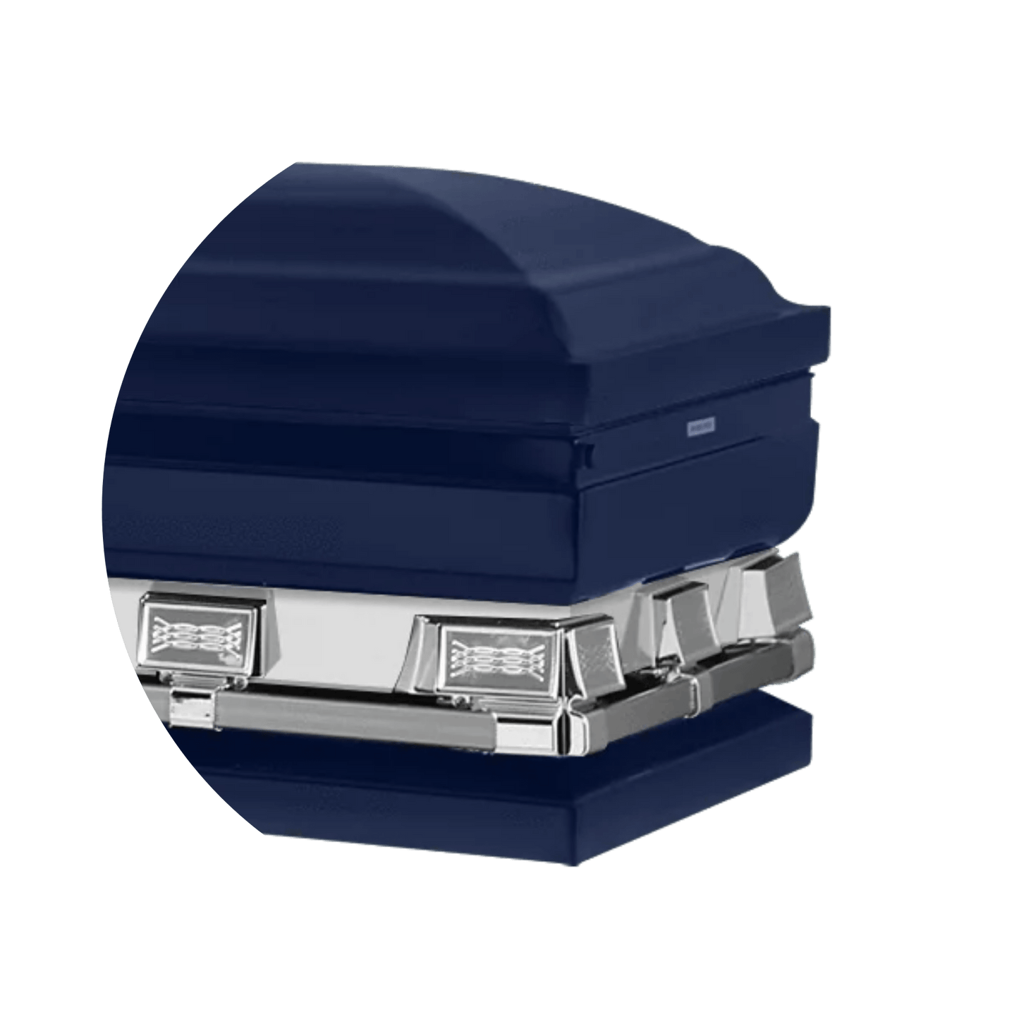 Reflections XL | Dark Blue Steel Oversize Casket with Light Blue Interior