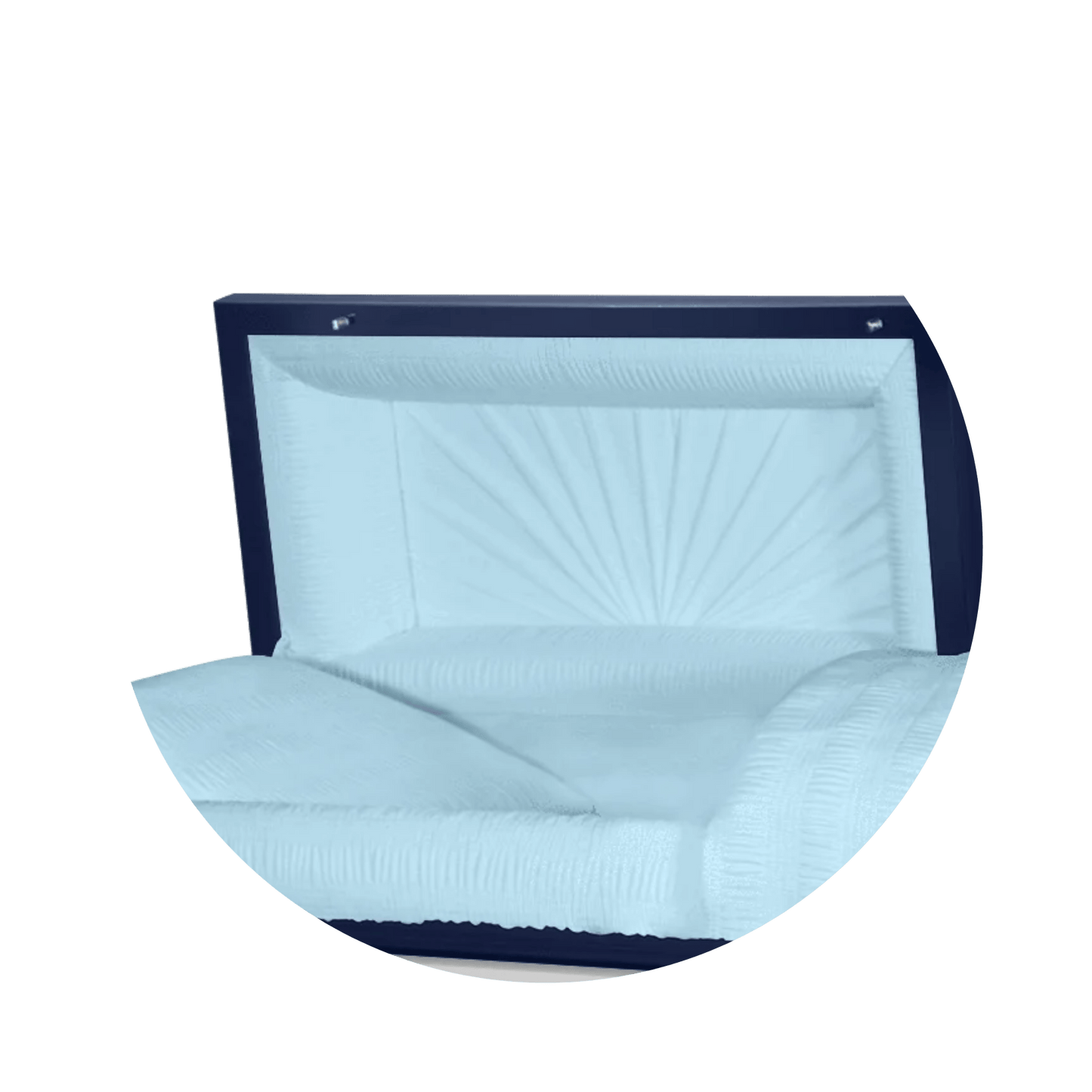 Reflections XL | Dark Blue Steel Oversize Casket with Light Blue Interior