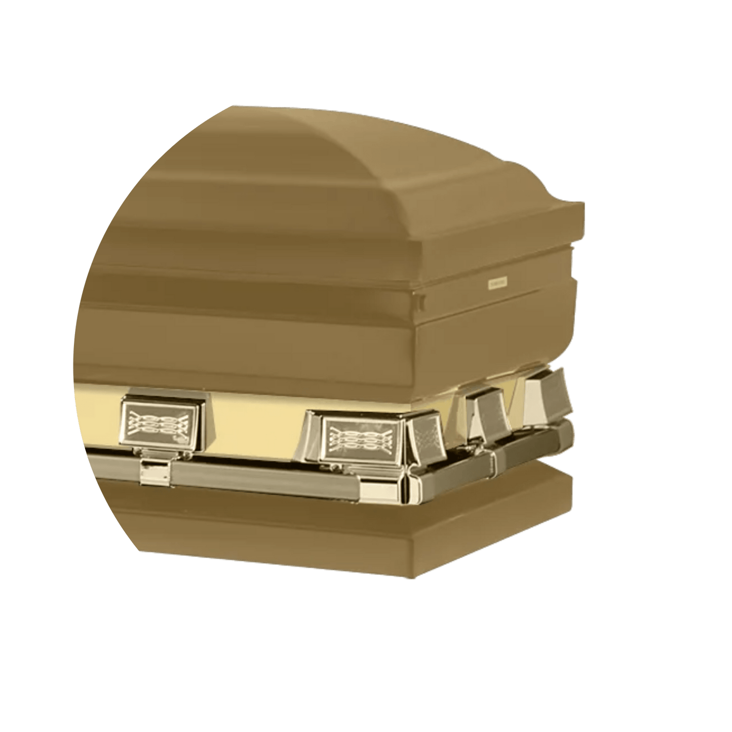 Reflections XL | Gold Steel Oversize Casket with White Interior