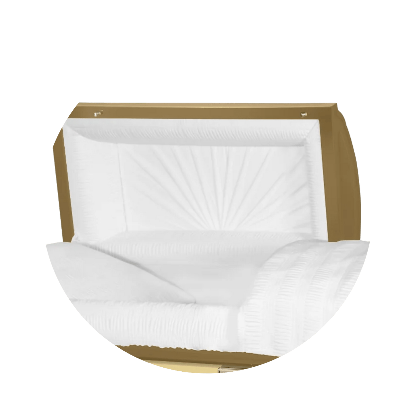 Reflections XL | Gold Steel Oversize Casket with White Interior