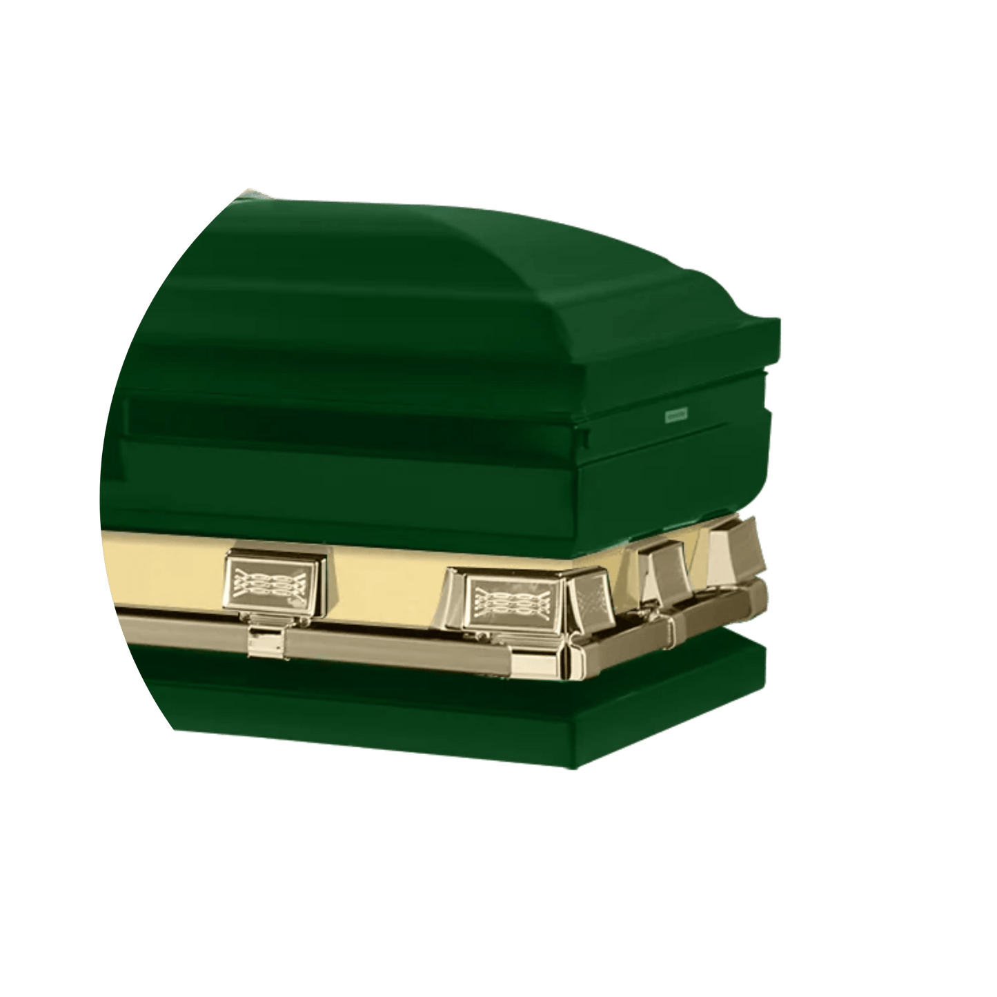 Reflections XL | Green Steel Oversize Casket with White Interior