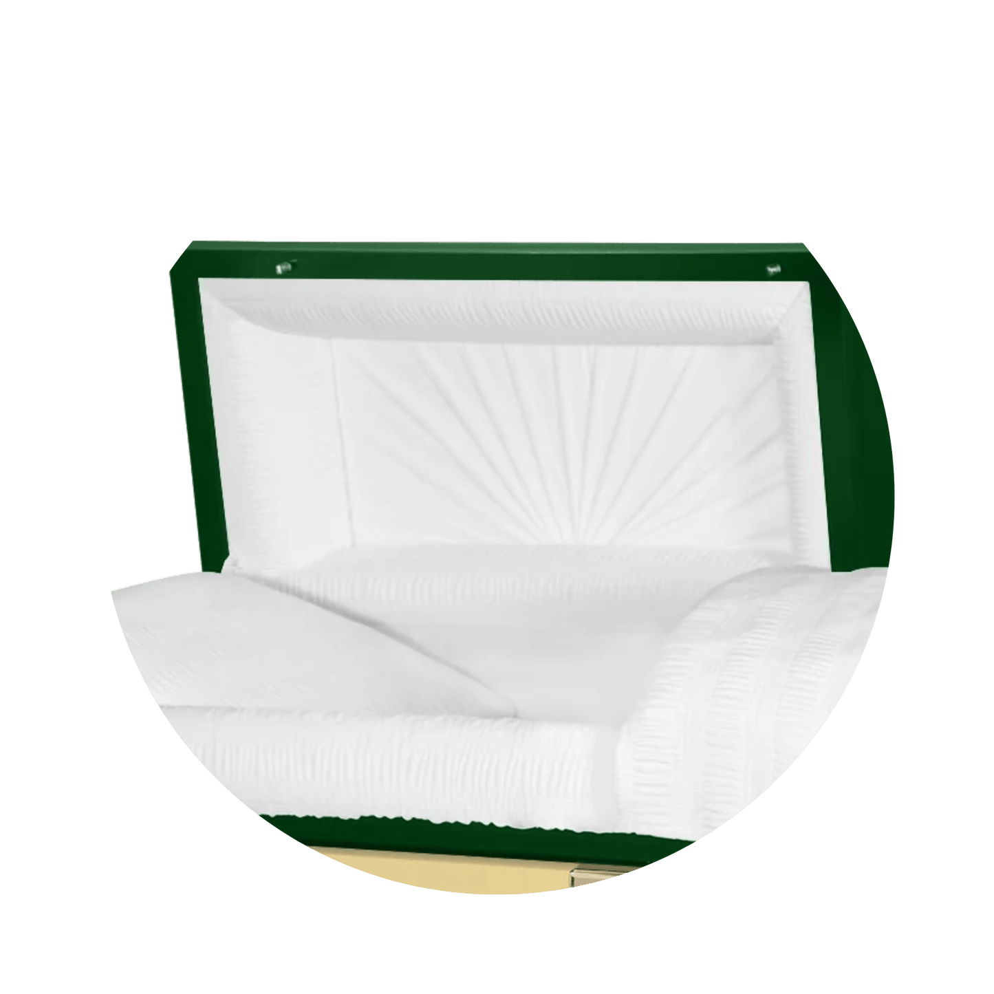 Reflections XL | Green Steel Oversize Casket with White Interior