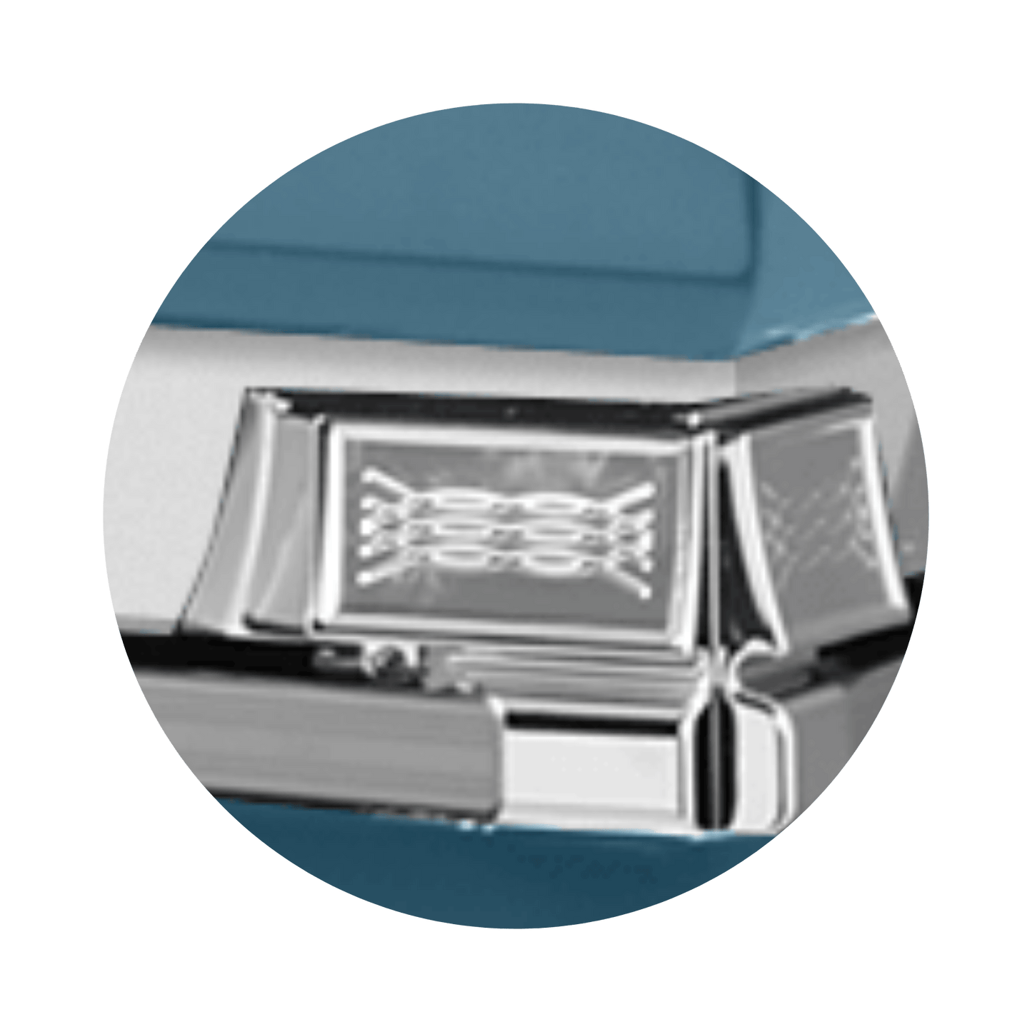 Reflections XL | Light Blue Steel Oversize Casket with Light Blue Interior