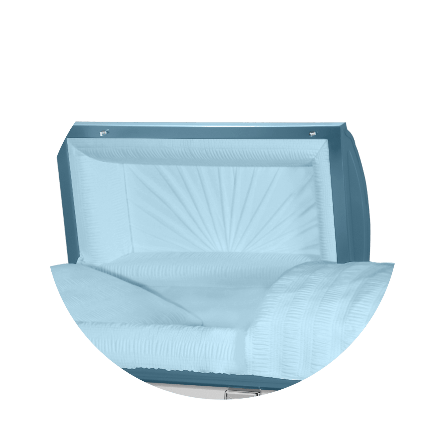 Reflections XL | Light Blue Steel Oversize Casket with Light Blue Interior