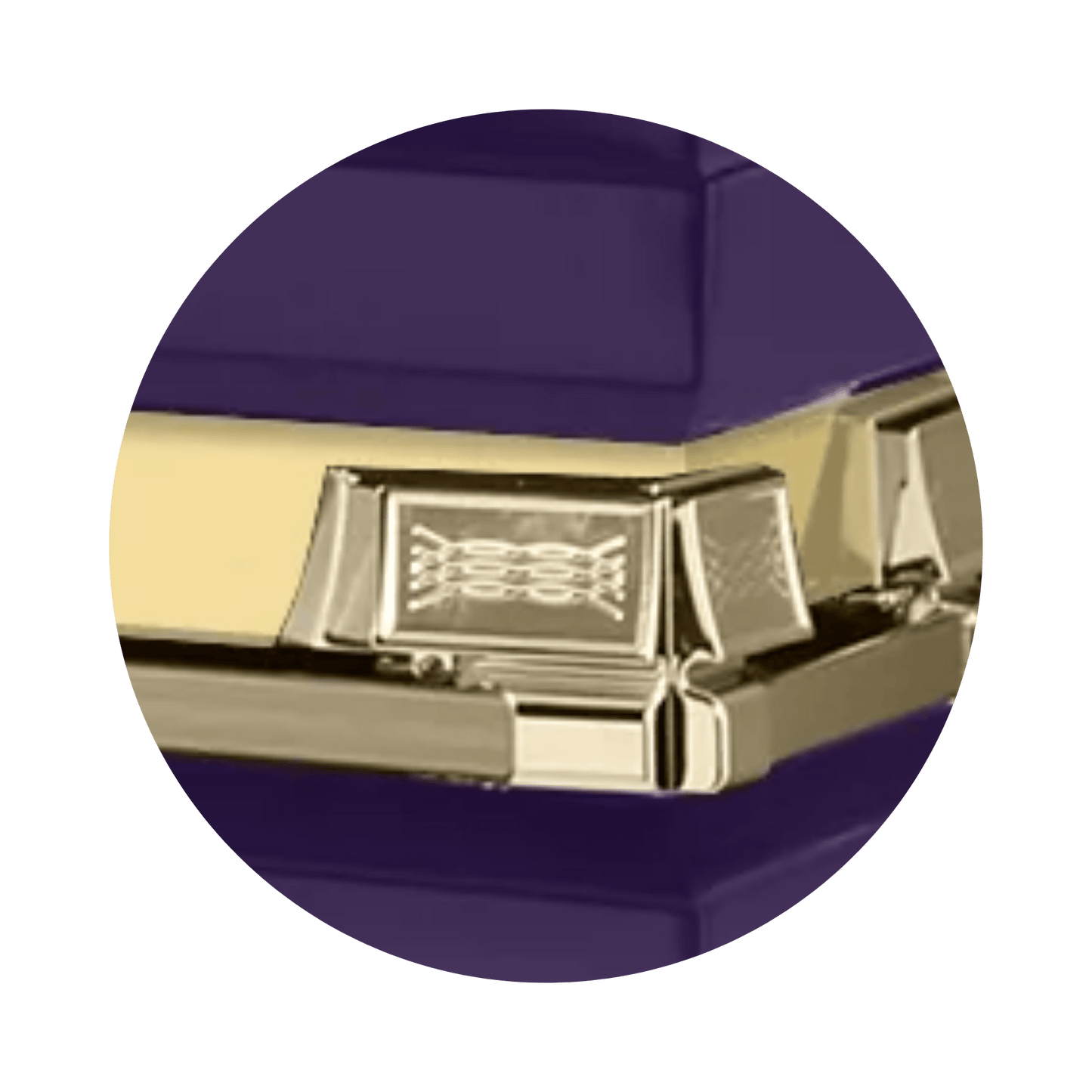 Reflections XL | Purple and Gold Steel Oversize Casket with White Interior