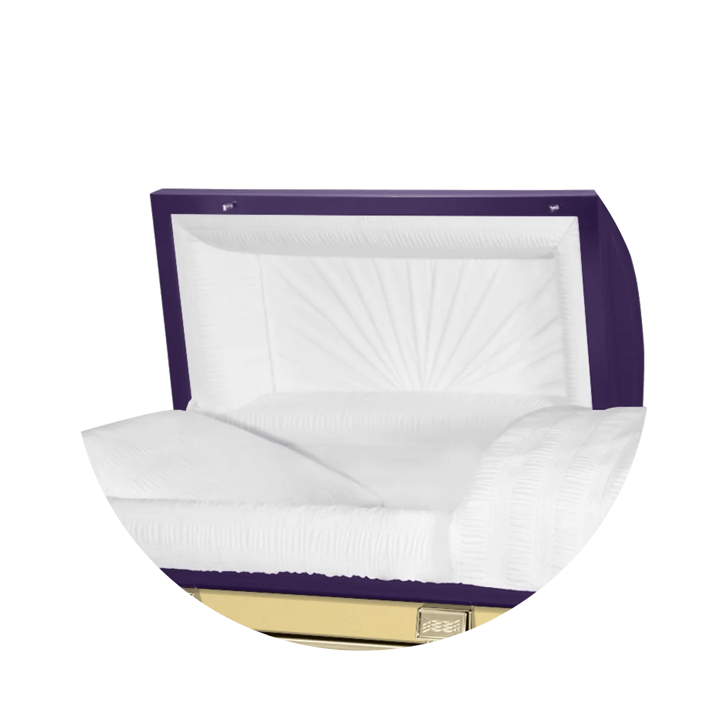 Reflections XL | Purple and Gold Steel Oversize Casket with White Interior