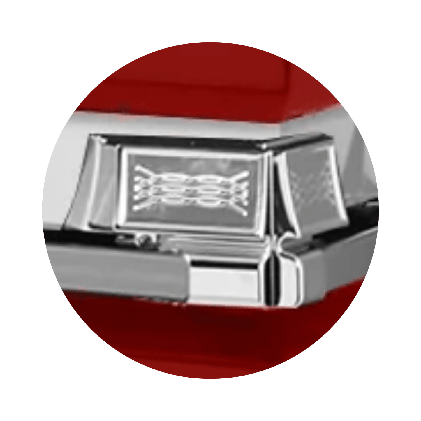 Reflections XL | Red Steel Oversize Casket with White Interior