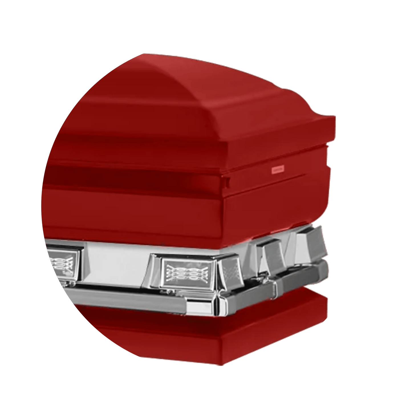 Reflections XL | Red Steel Oversize Casket with White Interior